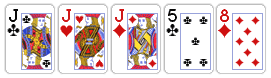 mani poker Tris (Three of a kind)